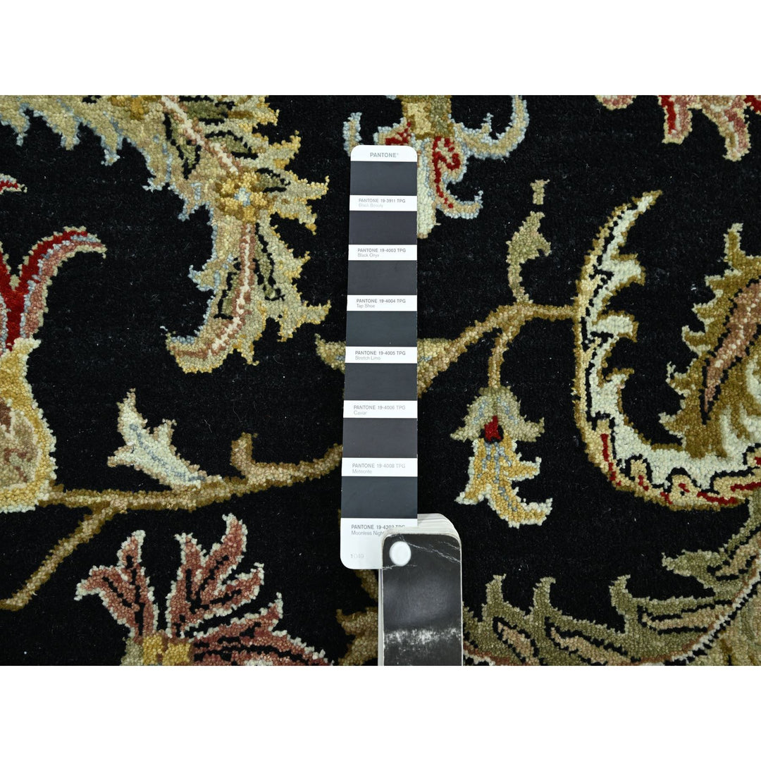 9'2" x 12'1" New Hand Knotted Black Wool Rectangle Oriental Rug - MOA10283193
