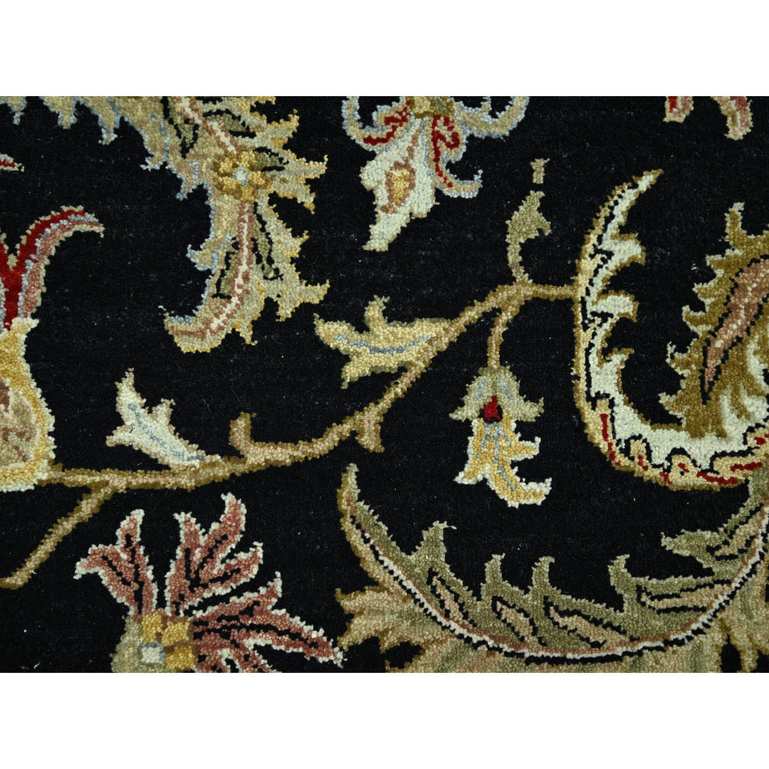 9'2" x 12'1" New Hand Knotted Black Wool Rectangle Oriental Rug - MOA10283193
