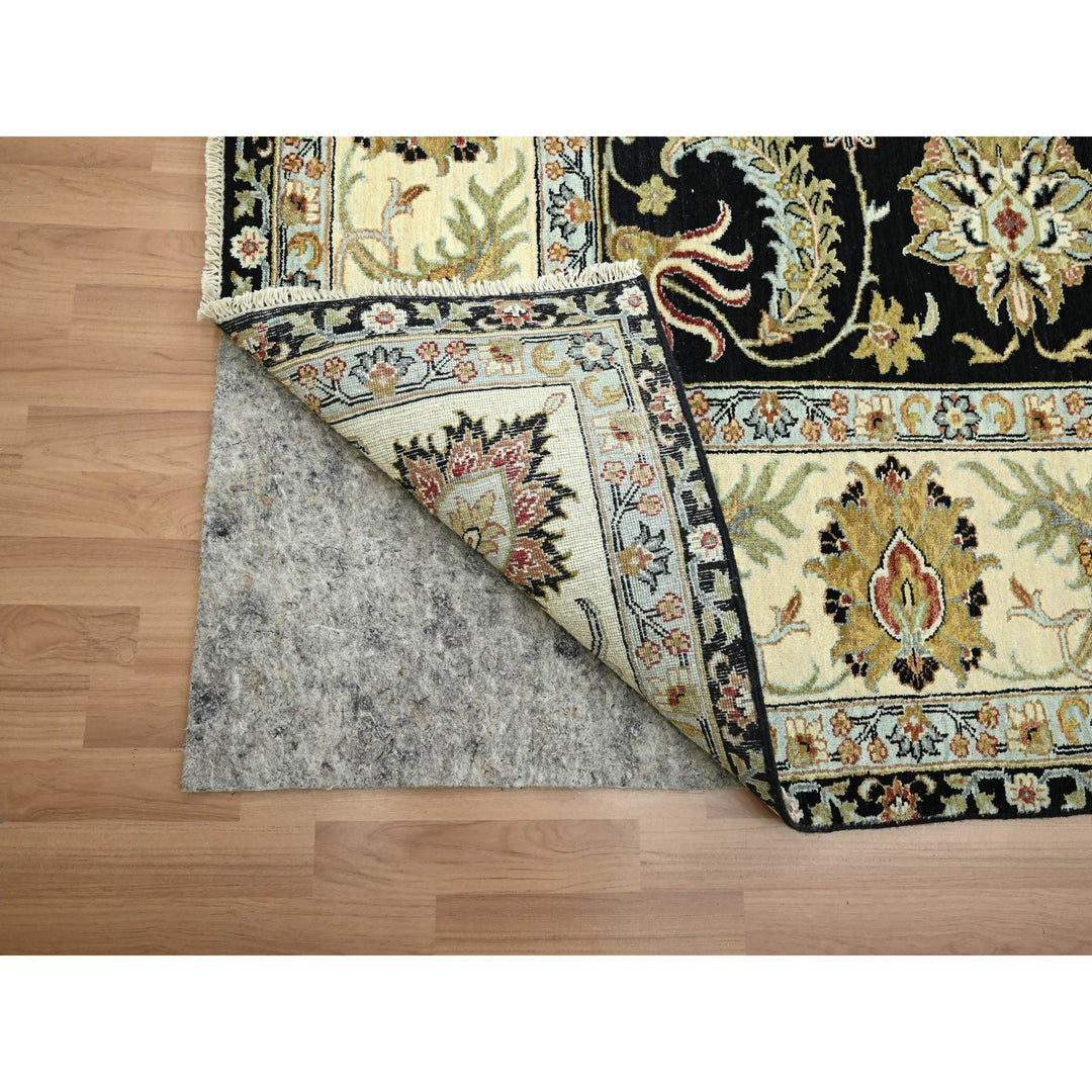 8'11" x 12'5" New Hand Knotted Black Wool Rectangle Oriental Rug - MOA10283197