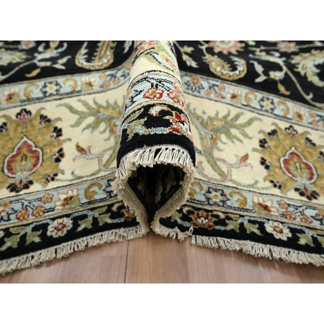 8'11" x 12'5" New Hand Knotted Black Wool Rectangle Oriental Rug - MOA10283197