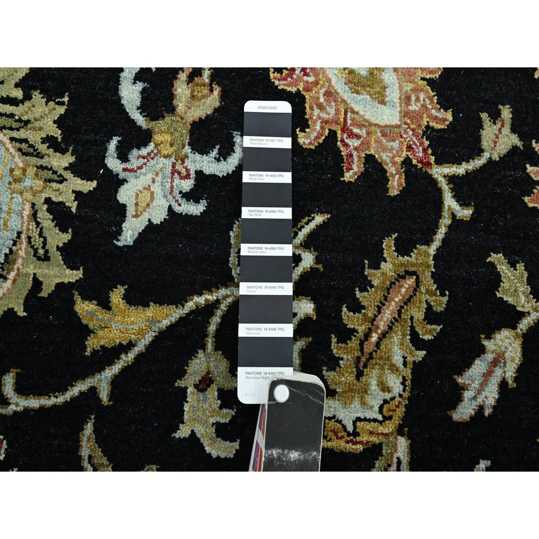 8'11" x 12'5" New Hand Knotted Black Wool Rectangle Oriental Rug - MOA10283197