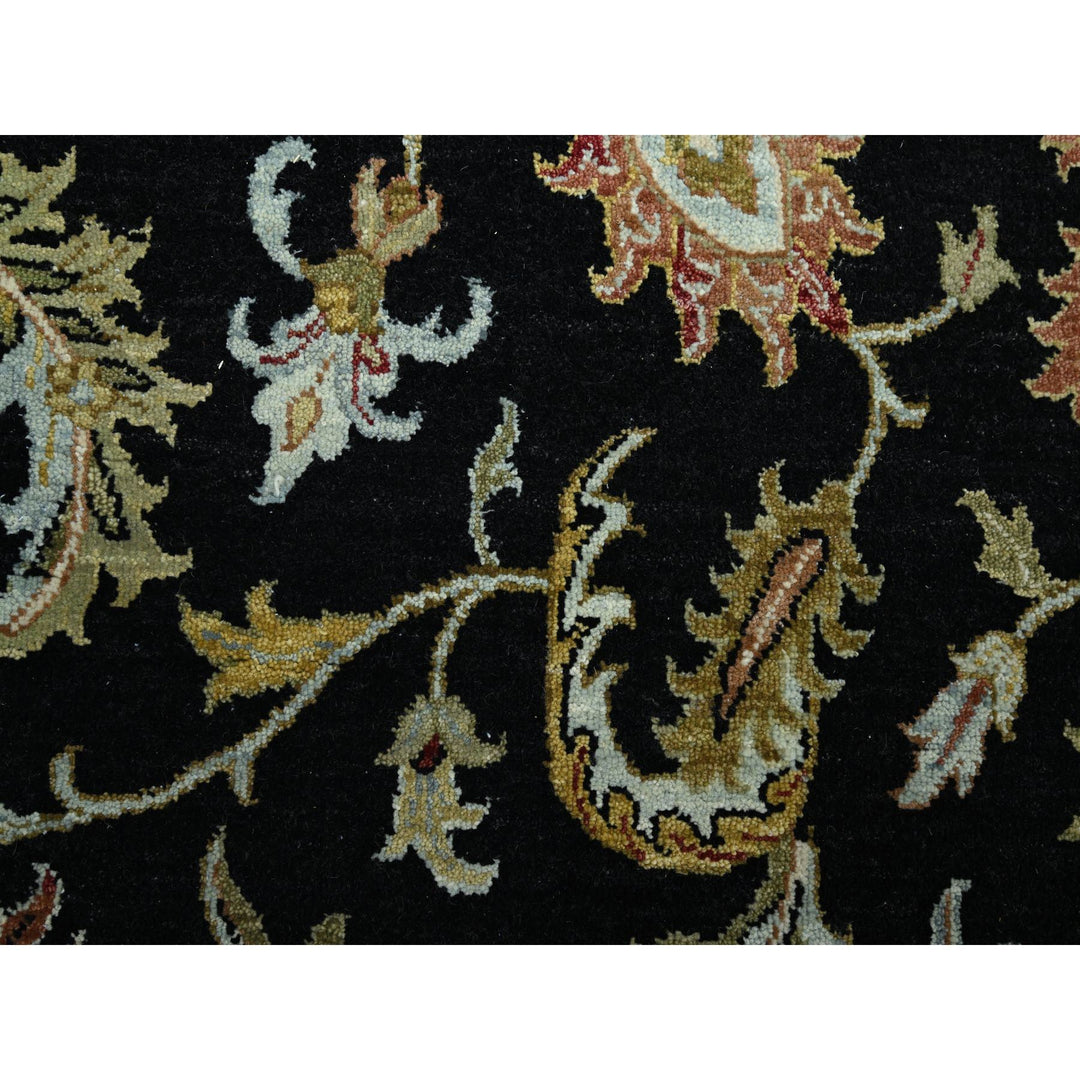 8'11" x 12'5" New Hand Knotted Black Wool Rectangle Oriental Rug - MOA10283197
