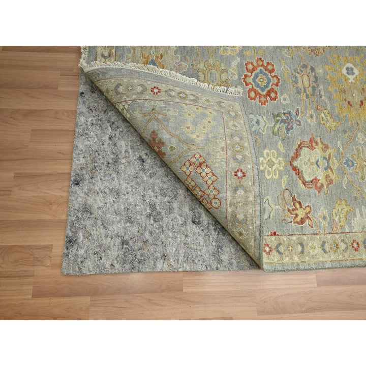 9'2" x 12'0" New Hand Knotted Grey Wool Rectangle Oriental Rug - MOA10283198