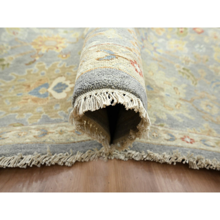 9'2" x 12'0" New Hand Knotted Grey Wool Rectangle Oriental Rug - MOA10283198