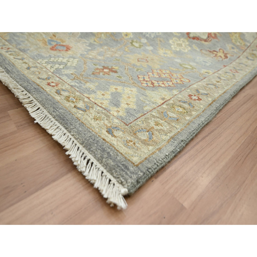9'2" x 12'0" New Hand Knotted Grey Wool Rectangle Oriental Rug - MOA10283198
