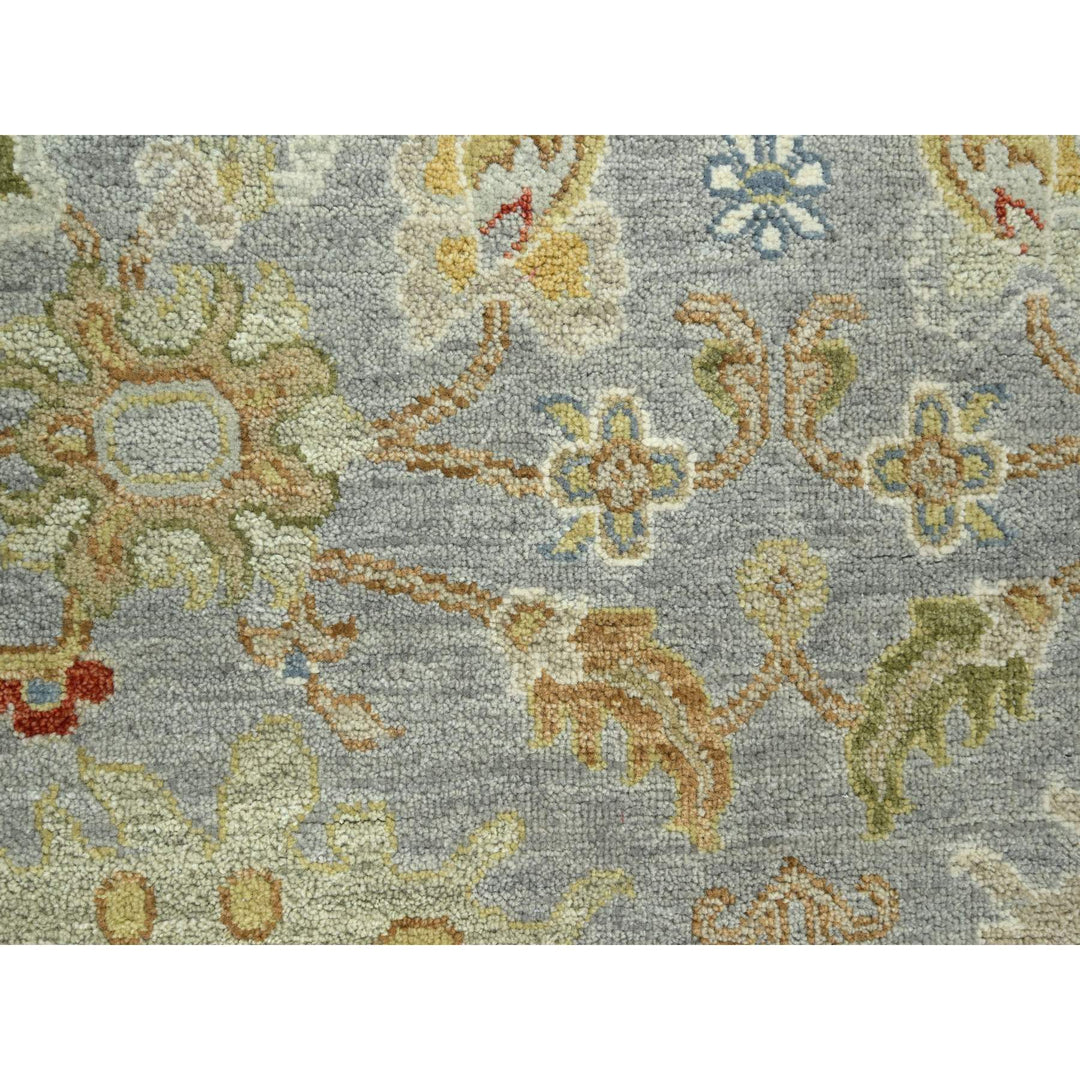 9'2" x 12'0" New Hand Knotted Grey Wool Rectangle Oriental Rug - MOA10283198