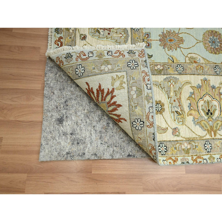 9'0" x 12'0" New Hand Knotted Blue Wool Rectangle Oriental Rug - MOA10283199