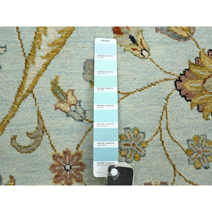 9'0" x 12'0" New Hand Knotted Blue Wool Rectangle Oriental Rug - MOA10283199