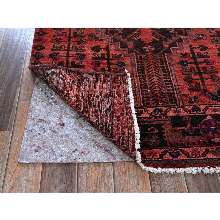 2'11" x 10'11" Vintage Hand Knotted Orange Wool Runner Oriental Rug - MOA102831