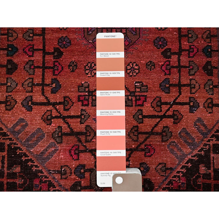 2'11" x 10'11" Vintage Hand Knotted Orange Wool Runner Oriental Rug - MOA102831