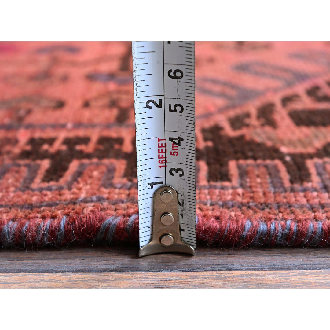 2'11" x 10'11" Vintage Hand Knotted Orange Wool Runner Oriental Rug - MOA102831