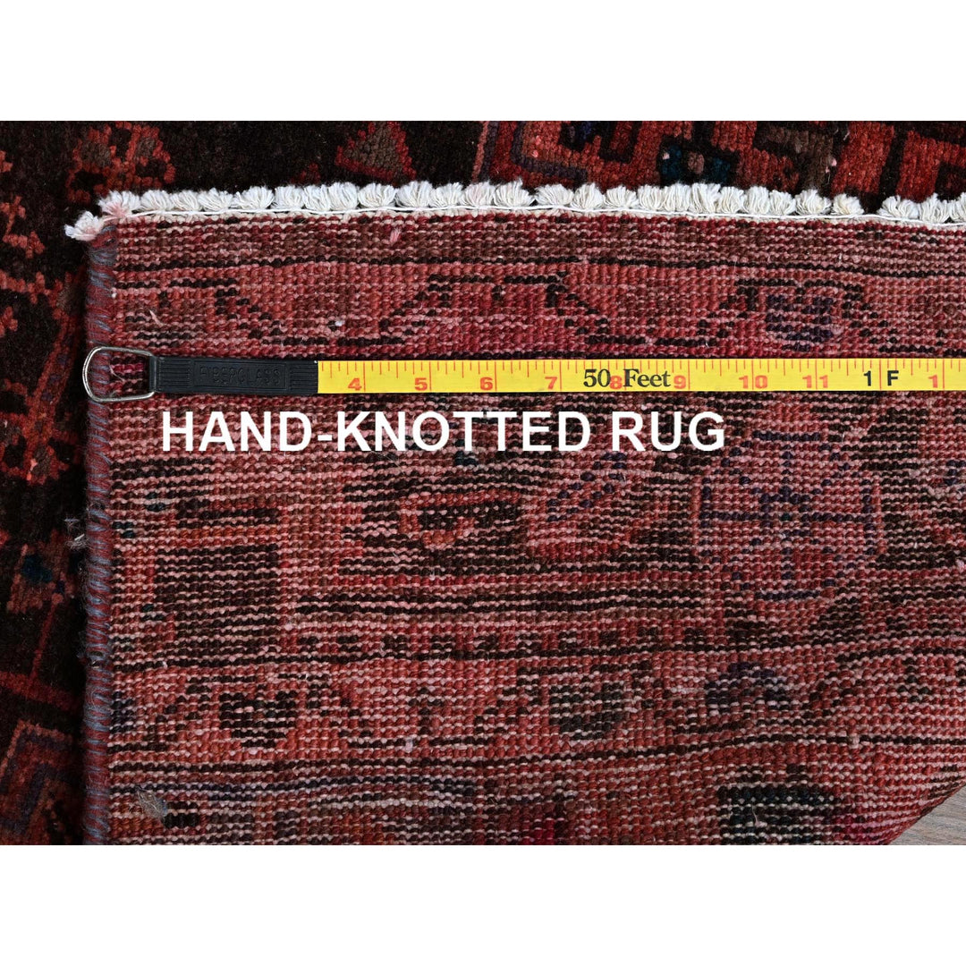 2'11" x 10'11" Vintage Hand Knotted Orange Wool Runner Oriental Rug - MOA102831