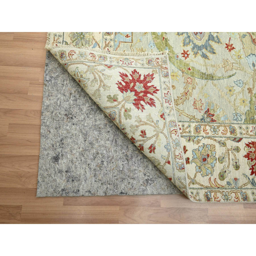 9'1" x 12'3" New Hand Knotted Grey Wool Rectangle Oriental Rug - MOA10283200