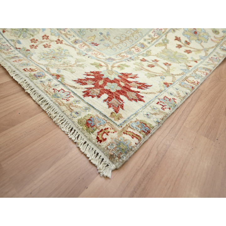 9'1" x 12'3" New Hand Knotted Grey Wool Rectangle Oriental Rug - MOA10283200