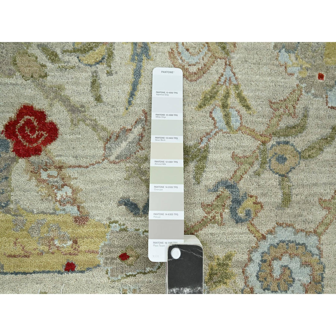 9'1" x 12'3" New Hand Knotted Grey Wool Rectangle Oriental Rug - MOA10283200