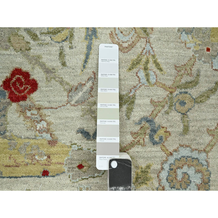 9'1" x 12'3" New Hand Knotted Grey Wool Rectangle Oriental Rug - MOA10283200