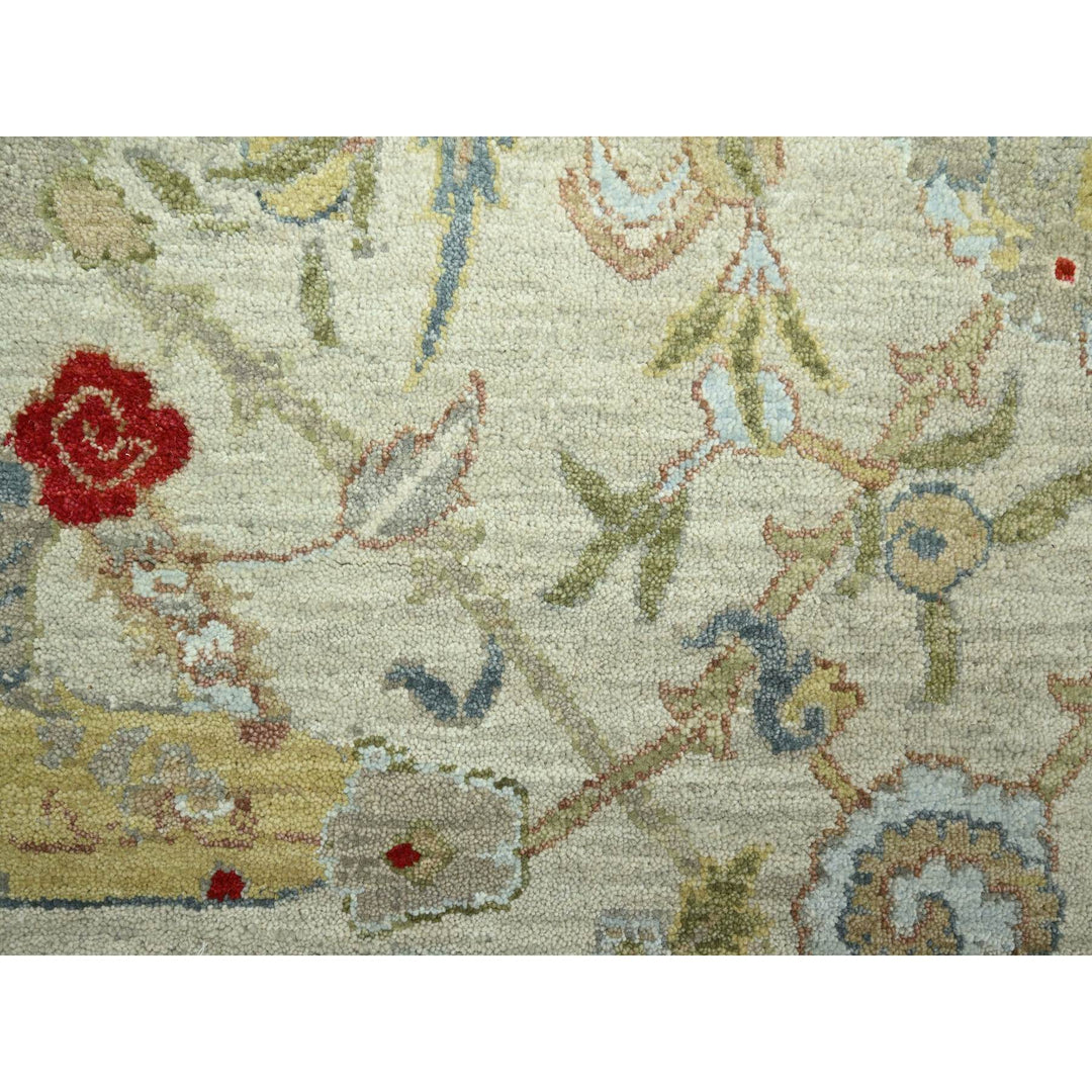 9'1" x 12'3" New Hand Knotted Grey Wool Rectangle Oriental Rug - MOA10283200