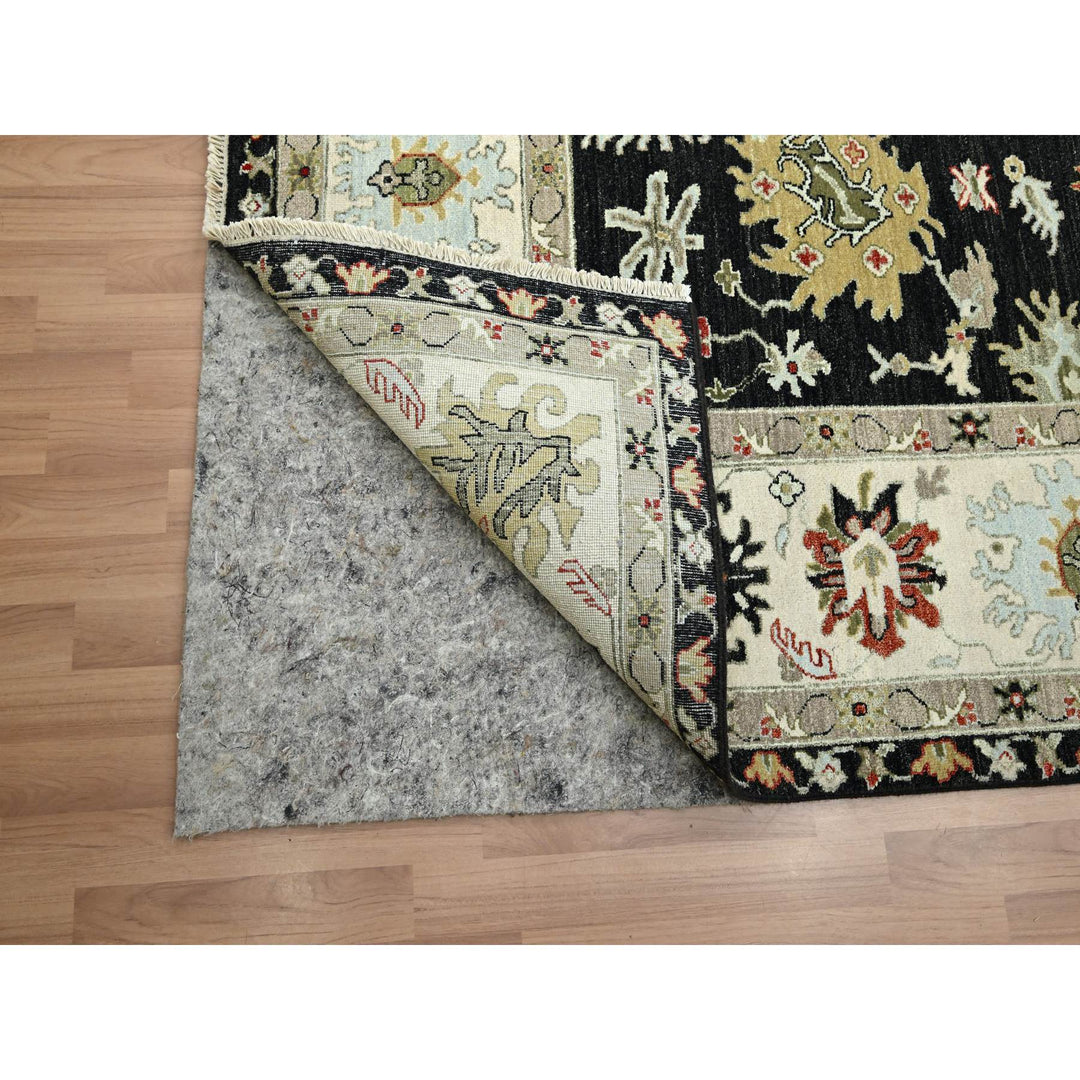7'11" x 10'1" New Hand Knotted Black Wool Rectangle Oriental Rug - MOA10283201