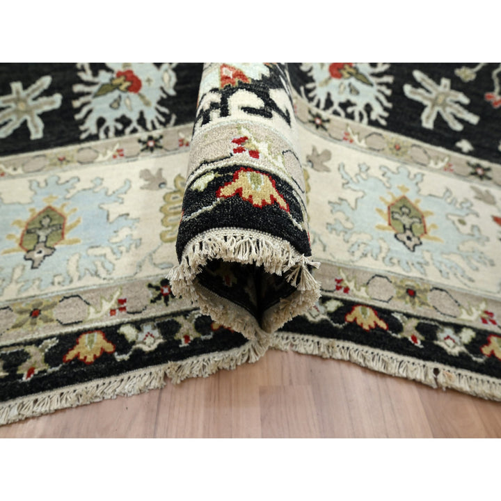 7'11" x 10'1" New Hand Knotted Black Wool Rectangle Oriental Rug - MOA10283201
