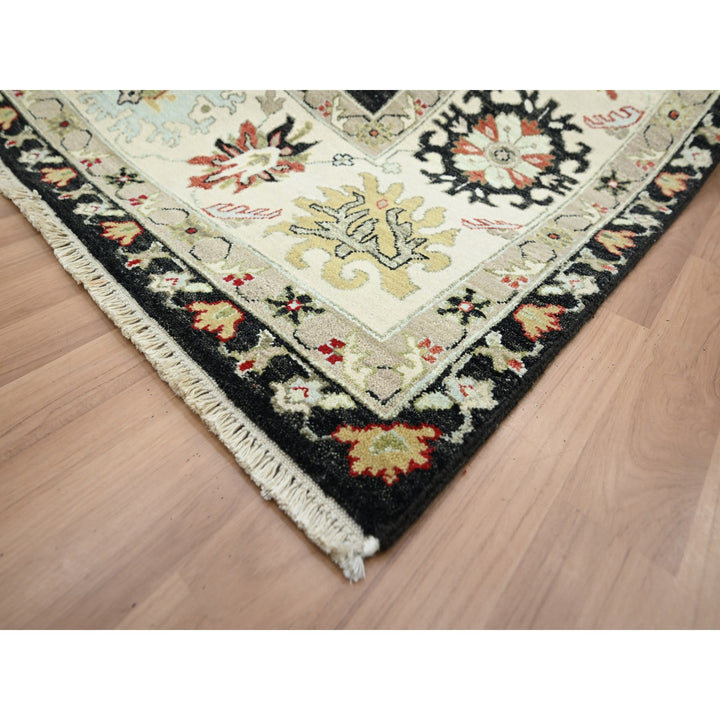 7'11" x 10'1" New Hand Knotted Black Wool Rectangle Oriental Rug - MOA10283201