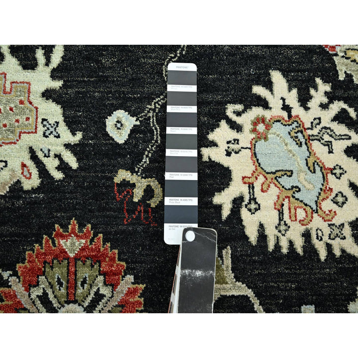 7'11" x 10'1" New Hand Knotted Black Wool Rectangle Oriental Rug - MOA10283201