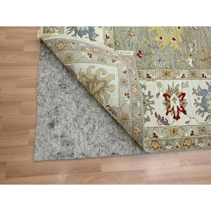 8'1" x 10'1" New Hand Knotted Grey Wool Rectangle Oriental Rug - MOA10283202