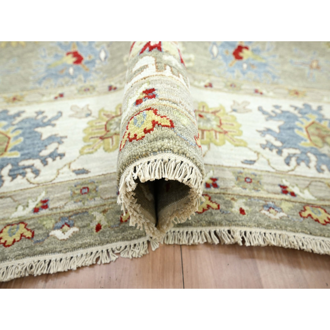 8'1" x 10'1" New Hand Knotted Grey Wool Rectangle Oriental Rug - MOA10283202