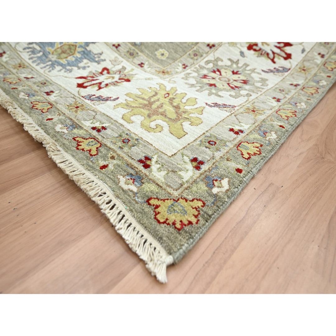 8'1" x 10'1" New Hand Knotted Grey Wool Rectangle Oriental Rug - MOA10283202