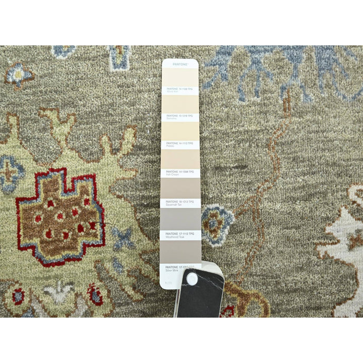 8'1" x 10'1" New Hand Knotted Grey Wool Rectangle Oriental Rug - MOA10283202
