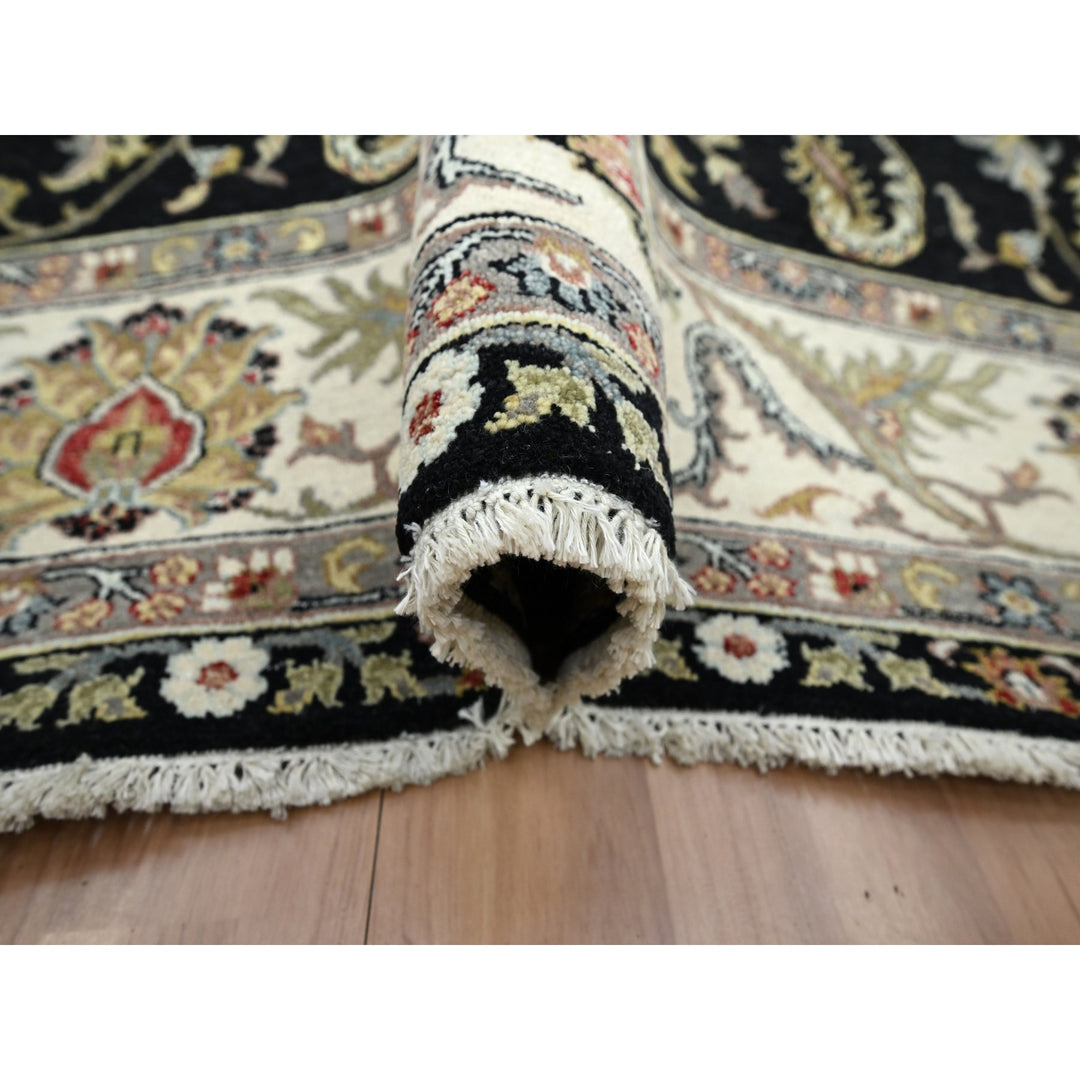 8'1" x 10'3" New Hand Knotted Black Wool Rectangle Oriental Rug - MOA10283203