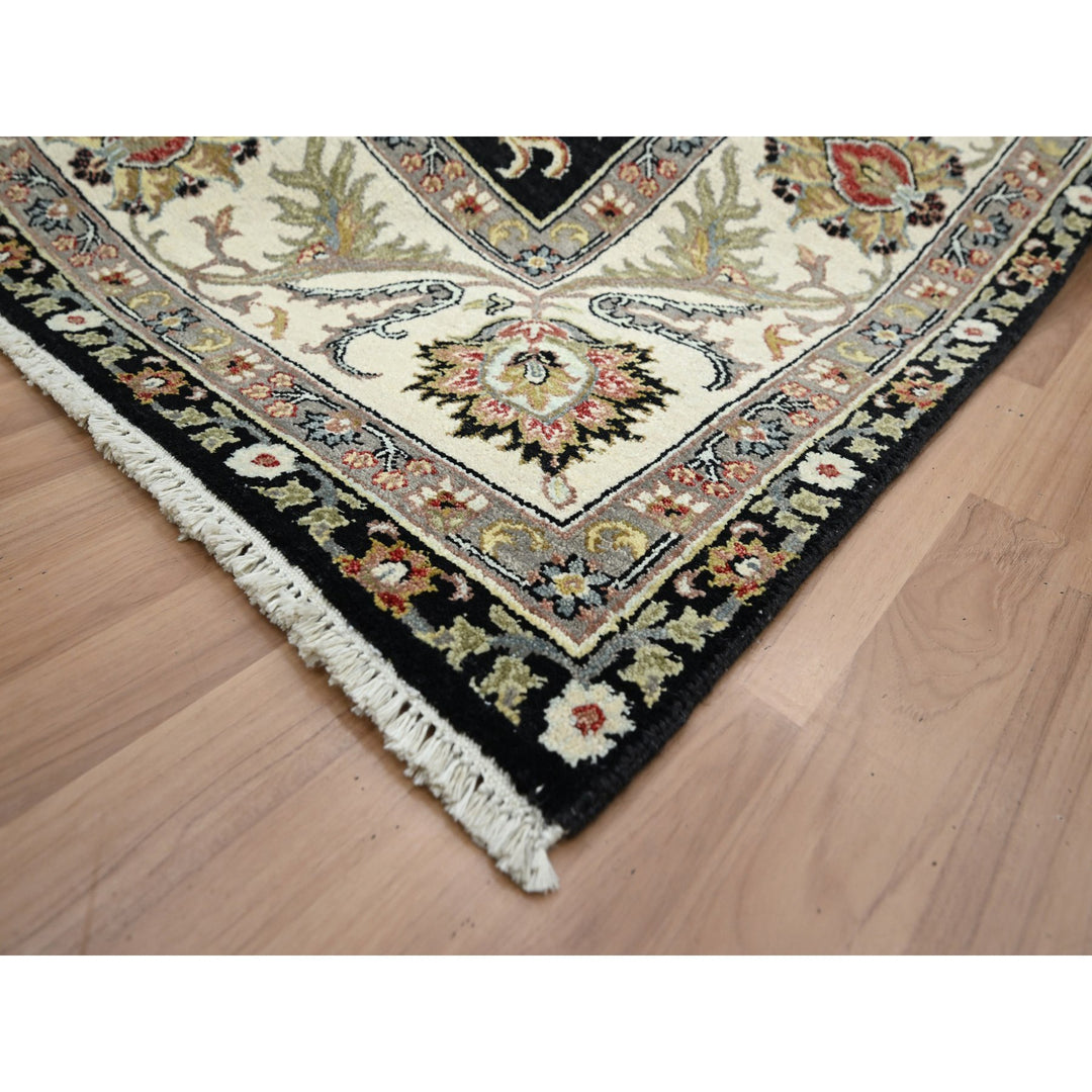8'1" x 10'3" New Hand Knotted Black Wool Rectangle Oriental Rug - MOA10283203