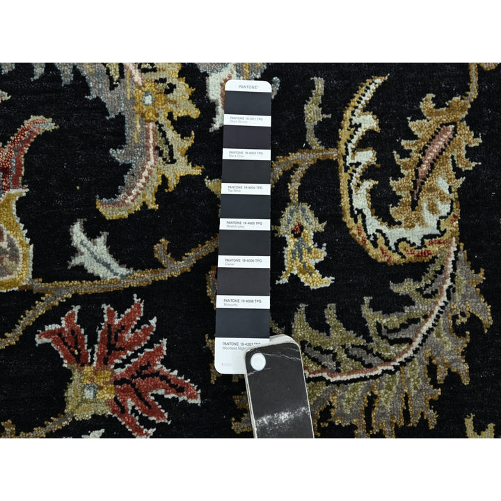 8'1" x 10'3" New Hand Knotted Black Wool Rectangle Oriental Rug - MOA10283203