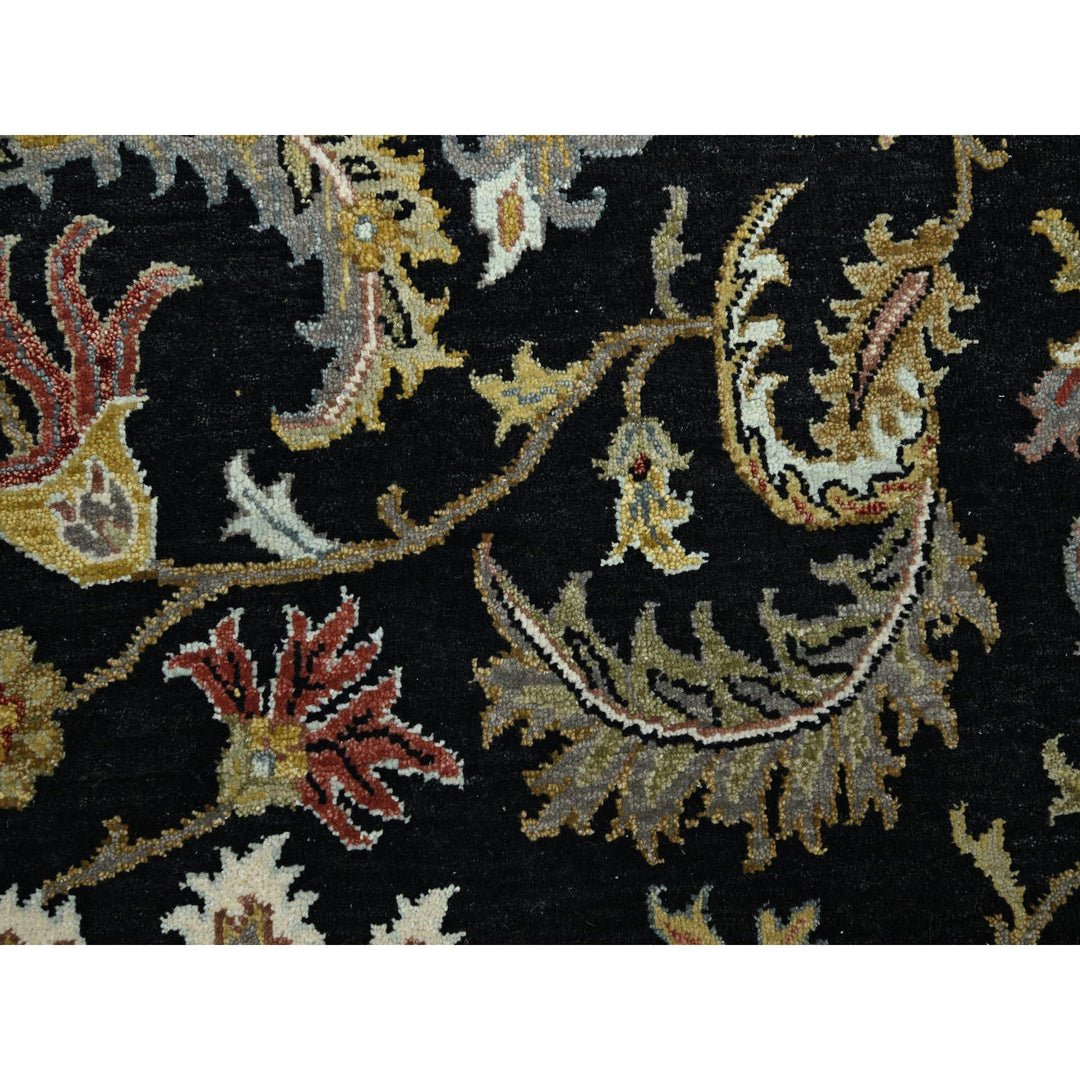 8'1" x 10'3" New Hand Knotted Black Wool Rectangle Oriental Rug - MOA10283203