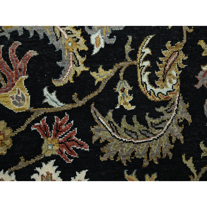 8'1" x 10'3" New Hand Knotted Black Wool Rectangle Oriental Rug - MOA10283203