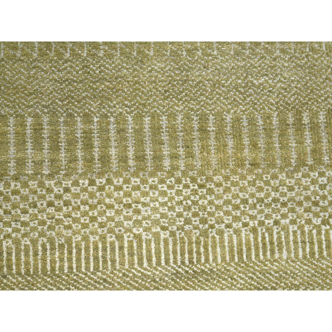 6'0" x 8'9" New Hand Knotted Brown Wool & Silk Rectangle Oriental Rug - MOA10283215