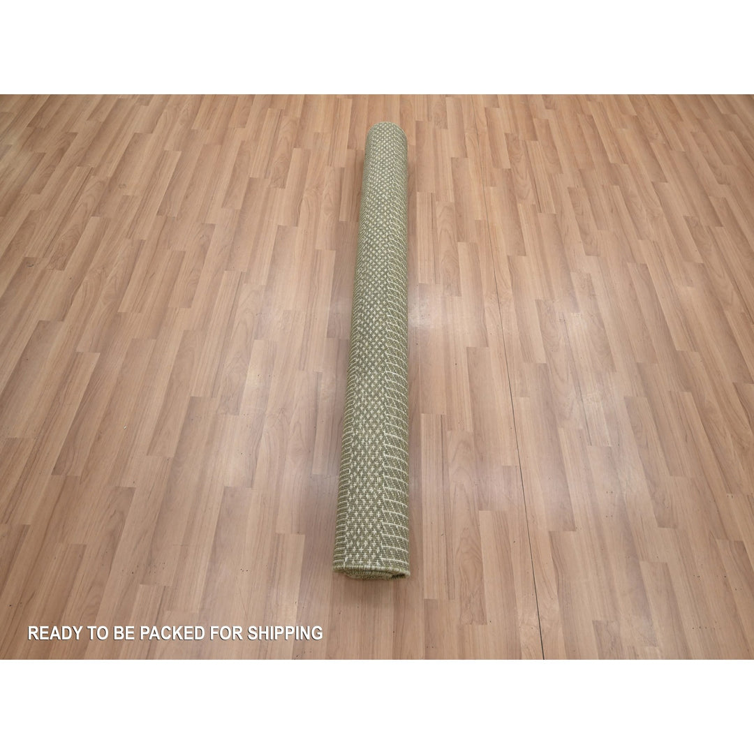 4'9" x 6'9" New Hand Knotted Brown Wool & Silk Rectangle Oriental Rug - MOA10283216