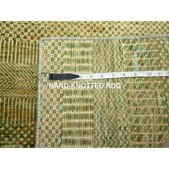 4'0" x 8'0" New Hand Knotted Brown Wool & Silk Runner Oriental Rug - MOA10283218