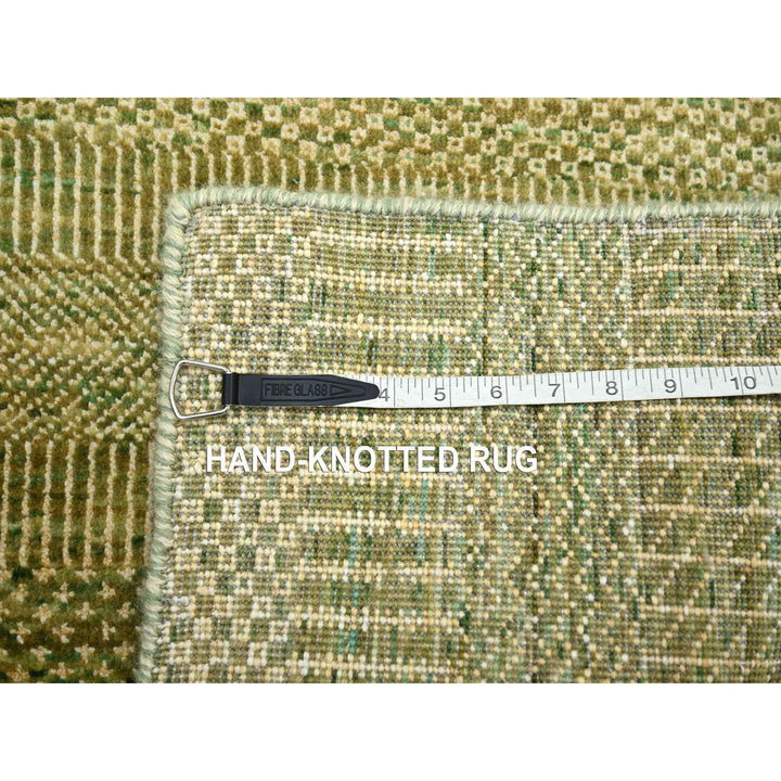 3'10" x 8'0" New Hand Knotted Brown Wool & Silk Runner Oriental Rug - MOA10283219