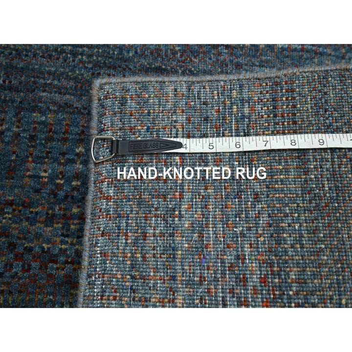 2'7" x 12'2" New Hand Knotted Blue Wool & Silk Runner Oriental Rug - MOA10283221