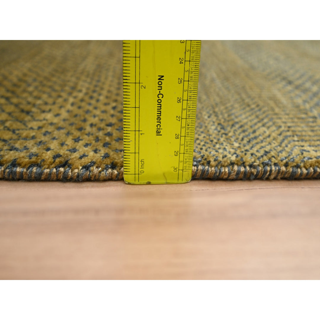 2'8" x 12'2" New Hand Knotted Brown Wool & Silk Runner Oriental Rug - MOA10283222