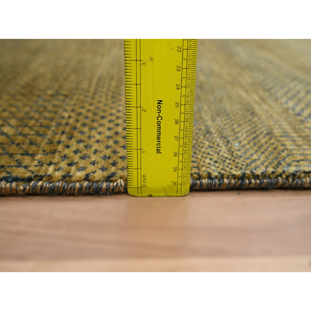 2'8" x 12'3" New Hand Knotted Brown Wool & Silk Runner Oriental Rug - MOA10283224