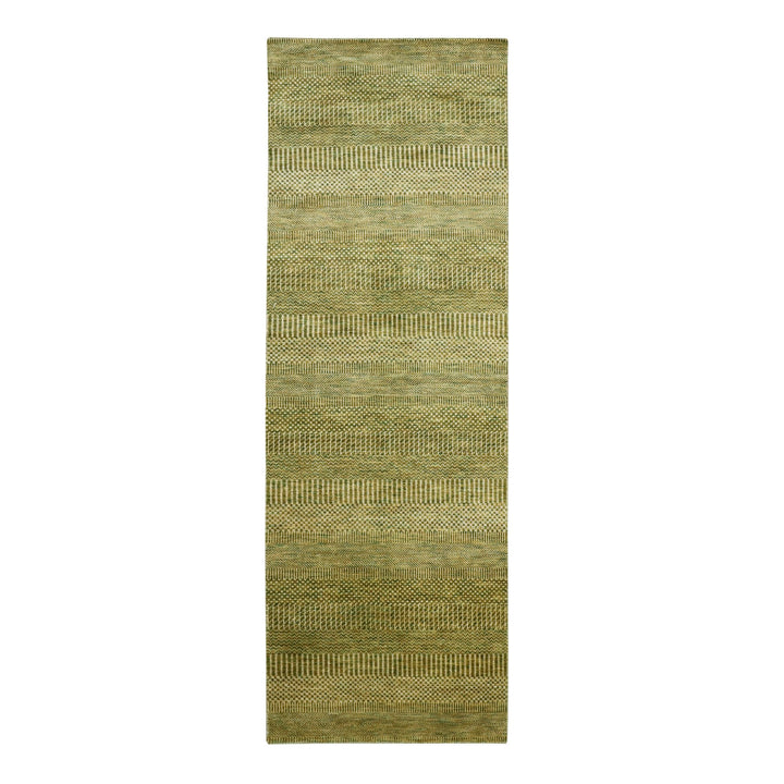 2'8" x 8'2" New Hand Knotted Brown Wool & Silk Runner Oriental Rug - MOA10283227