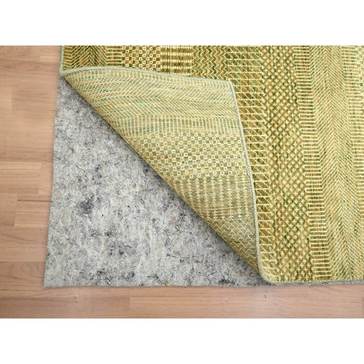 2'8" x 8'2" New Hand Knotted Brown Wool & Silk Runner Oriental Rug - MOA10283227
