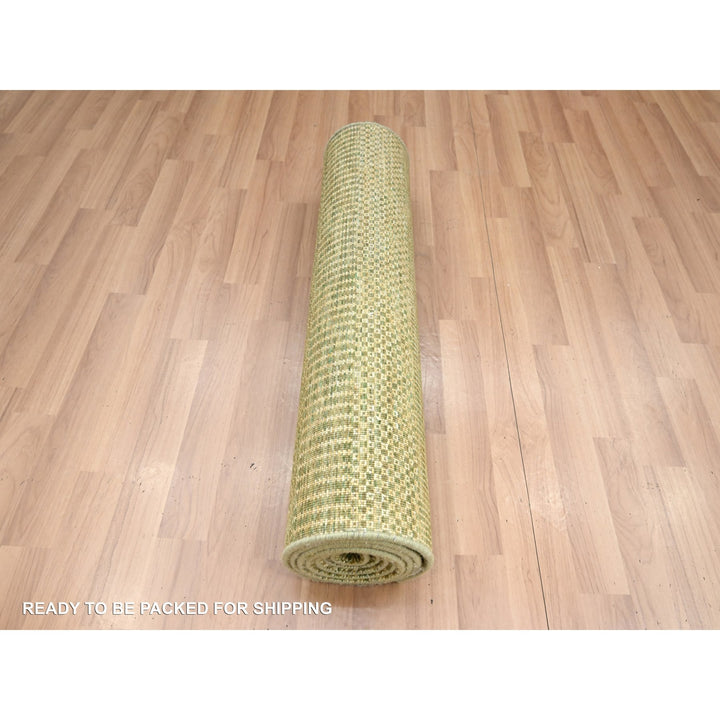 2'8" x 8'2" New Hand Knotted Brown Wool & Silk Runner Oriental Rug - MOA10283227
