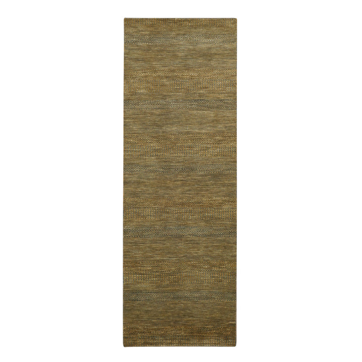 2'8" x 8'0" New Hand Knotted Brown Wool & Silk Runner Oriental Rug - MOA10283228
