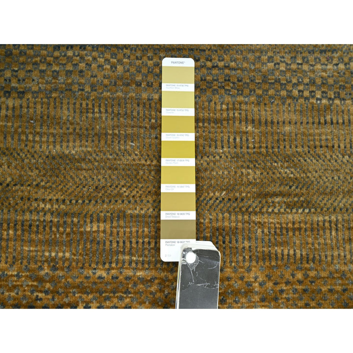 2'8" x 8'0" New Hand Knotted Brown Wool & Silk Runner Oriental Rug - MOA10283228