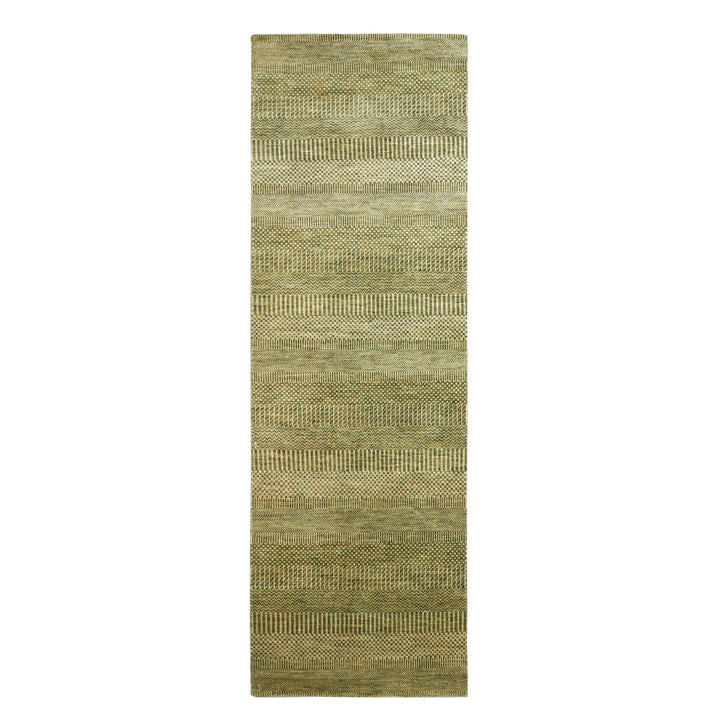 2'8" x 8'3" New Hand Knotted Brown Wool & Silk Runner Oriental Rug - MOA10283229