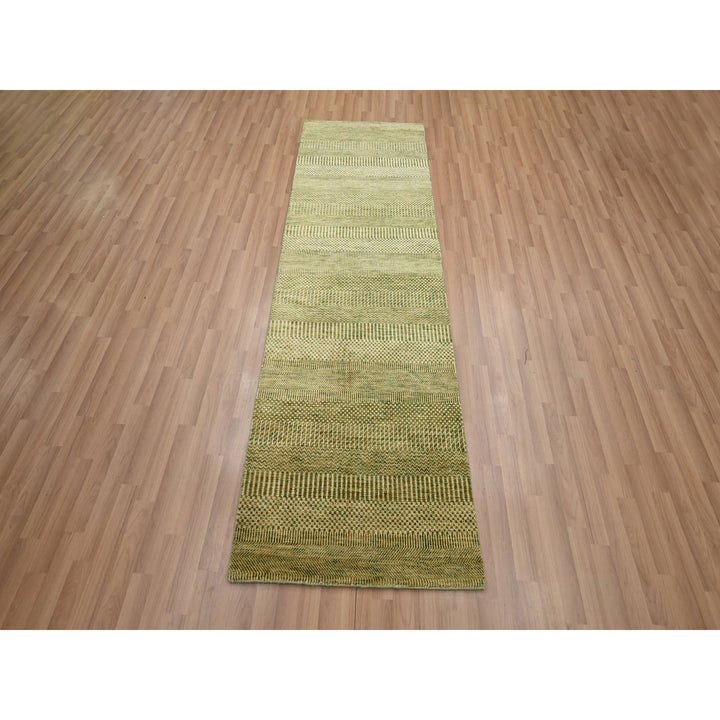 2'8" x 8'3" New Hand Knotted Brown Wool & Silk Runner Oriental Rug - MOA10283229
