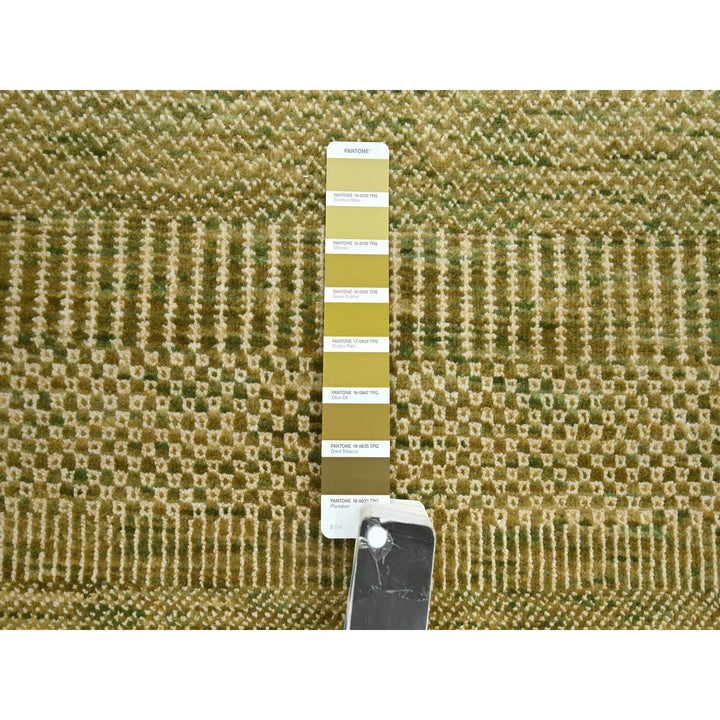 2'8" x 8'3" New Hand Knotted Brown Wool & Silk Runner Oriental Rug - MOA10283229