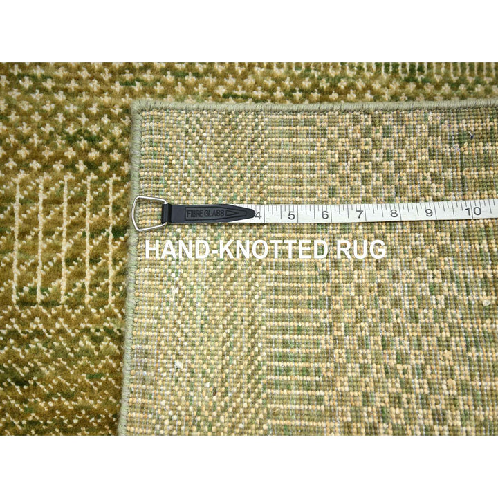 2'8" x 8'3" New Hand Knotted Brown Wool & Silk Runner Oriental Rug - MOA10283229
